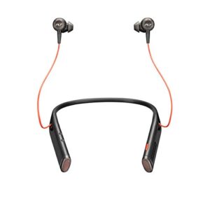 poly voyager 6200 uc – bluetooth dual-ear (stereo)earbuds neckband headset – usb-a compatible to connect to your pc mac – works with teams, zoom & more – active noise canceling, black (208748-01)