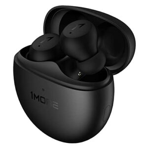 1MORE ComfoBuds Mini Hybrid Active Noise Cancelling Earbuds, in-Ear Headphones with Stereo Sound, Bluetooth 5.2 Headset with 4 Mics, Clear Calls, Wireless Charging, Soothing Sound, Waterproof, Black