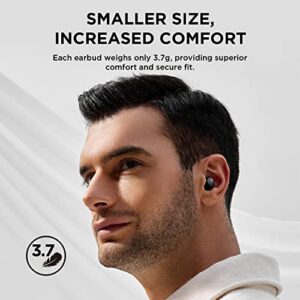 1MORE ComfoBuds Mini Hybrid Active Noise Cancelling Earbuds, in-Ear Headphones with Stereo Sound, Bluetooth 5.2 Headset with 4 Mics, Clear Calls, Wireless Charging, Soothing Sound, Waterproof, Black