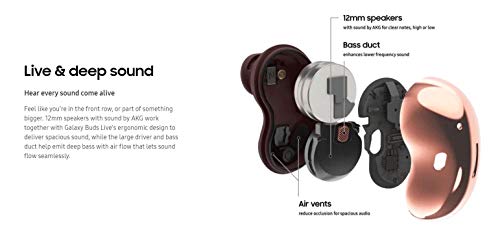 Samsung Galaxy Buds Live (ANC) Active Noise Cancelling TWS Open Type Wireless Bluetooth 5.0 Earbuds for iOS & Android, 12mm Drivers, International Model - SM-R180 (Mystic Black) (Renewed)