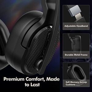 COSMUSIS Bluetooth Headphones Over-Ear, Wireless Headsets Bluetooth Earphones w/Deep Bass, 35Hrs Playtime, Detachable Earpad Single/Dual Mode for Office/Home, Business Headset w/Noise Cancelling Mic