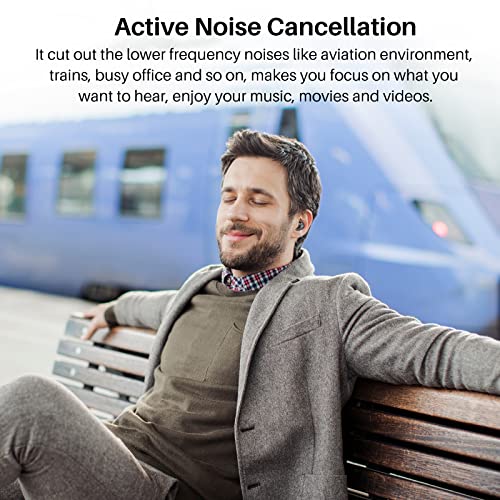 TOZO NC7 2020 Hybrid Active Noise Cancelling Wireless Earbuds in-Ear Detection Headphones IPX6 Waterproof Bluetooth 5.0 Stereo Earphones Immersive Sound Premium Deep Bass Headset