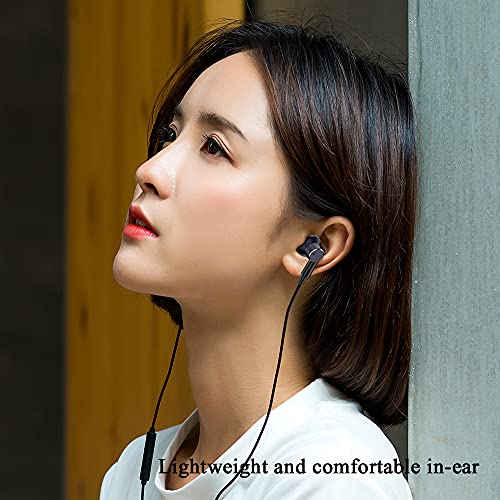 Wired headphones with [four speakers], high-fidelity noise-cancelling stereo subwoofer earbuds with microphone,universal 3.5mm plug earphones with volume adjustment,cnc processing metal back shell