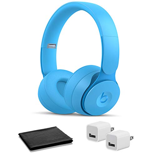 Beats_by_dre Solo Pro Wireless On-Ear Headphones- Light Blue with USB Adapter Cubes