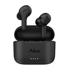 ailun true wireless earbuds with enc noise cancelling bluetooth earphones for hd in-ear stereo calls touch control sport headphones waterproof fitness earbuds usb-c charging 20h playtime (black)