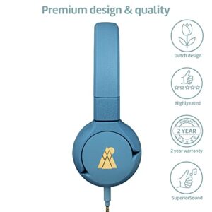 POGS Kids Wired Headphones | The Elephant | Foldable and Durable Headphones for Kids 3+ with Volume Control, Microphone, Volume Limiter 85 dB | Music-Sharing Function | (3.2ft, 3.5mm)