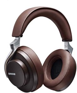 shure aonic 50 wireless noise cancelling headphones, premium studio-quality sound, bluetooth 5 wireless technology, comfort fit over ear, 20 hours battery life, fingertip controls – brown