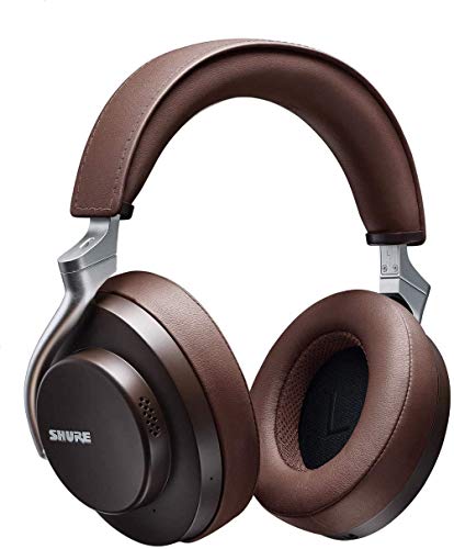 Shure AONIC 50 Wireless Noise Cancelling Headphones, Premium Studio-Quality Sound, Bluetooth 5 Wireless Technology, Comfort Fit Over Ear, 20 Hours Battery Life, Fingertip Controls - Brown