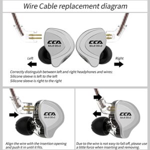 CCA C10 Five Drivers Hybrid in Ear Monitors in Each Side，HiFi 4BA 1DD High Resolution Earphones/Earbuds with 3.5mm Gold Plated Plug Detachable Cable 2pin 0.75mm Wired Earbuds(Black Without mic)