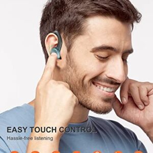 Coucur Wireless Earbuds, Bluetooth 5.1 Sport Headphones in Ear with Detachable Earhooks, Bluetooth Earbuds with Immersive Sound, Wireless Earphones with Noise Cancelling Mic, IP7 Waterproof Headset