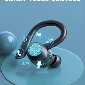 Wireless Earbuds Bluetooth Headphones Sport, Over Ear Wireless Ear buds with Earhooks Bass Sound Built-in Mic Waterproof in Ear Bluetooth Earphones, 2022 ear buds wireless bluetooth eabuds Workout