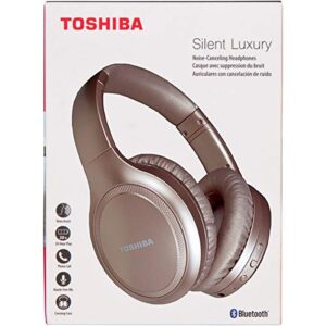 Toshiba Noise Cancelling Bluetooth Headphones | Wireless Over Ear Headphones | Bluetooth Headset with Microphone | 20 Hours of Talk & Music Time | 33 FT Operating Range | RZE-BT1200H(PN)