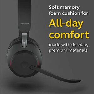 Jabra Evolve2 65 UC Wireless Headset with Link380c, Mono, Black – Wireless Bluetooth Headset for Calls and Music, 37 Hours of Battery Life, Passive Noise Cancelling Headphones