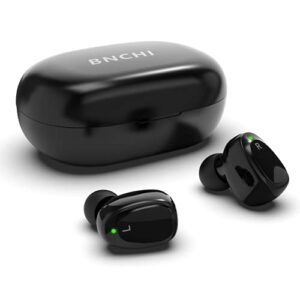 true wireless earbuds bluetooth 5.0 headphones in ear with metal charging case,super stereo,noise cancellation mic, touch control, 42 hours playback for iphone and android (matte black)