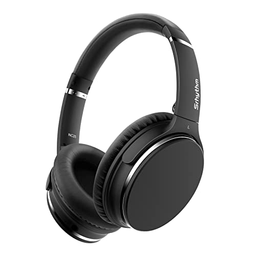 Srhythm Renewed NC25 Active Noise Cancelling Headphones Bluetooth 5.0, ANC Stereo Headset Over-Ear with Hi-Fi,Mic,50H Playtime,Voice Assistant,Low Latency Game Mode