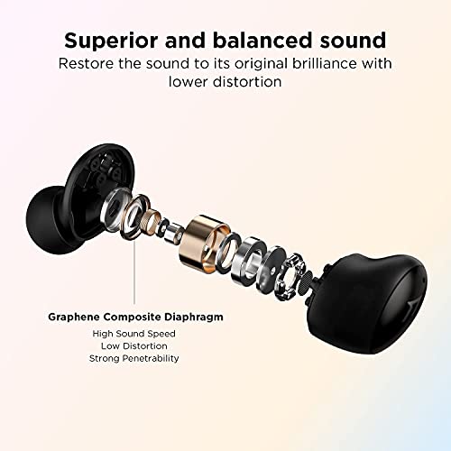 1MORE ColorBuds 2 Active Noise Cancelling Wireless Earbuds, Bluetooth 5.2 Earphones, Sound ID, Dual Mode Noise Cancelling, CVC 8.0 for Clear Calls, Fast & Wireless Charging, IPX5, Black