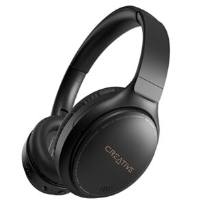 creative zen hybrid (black) wireless over-ear headphones with hybrid active noise cancellation, ambient mode, up to 27 hours (anc on), bluetooth 5.0, aac, built-in mic, foldable