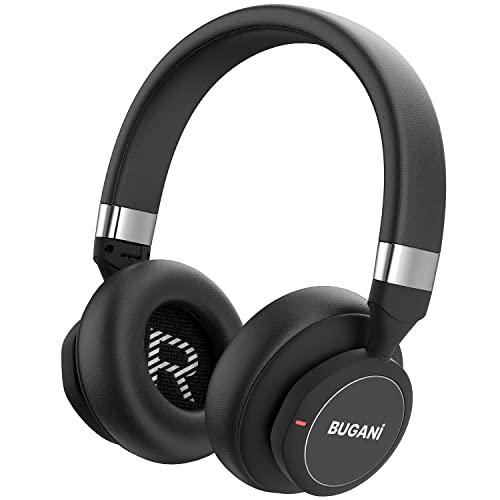 BUGANI Bluetooth Headphones Wireless Over-Ear, with Built-in Microphone, 20H Playtime, Deep Bass Hi-Fi Stereo Sound, Memory Foam Ear Cups for Travel Home Office