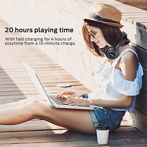 BUGANI Bluetooth Headphones Wireless Over-Ear, with Built-in Microphone, 20H Playtime, Deep Bass Hi-Fi Stereo Sound, Memory Foam Ear Cups for Travel Home Office