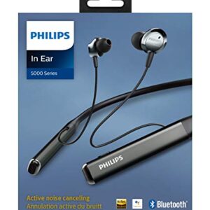 Philips Wireless Neckband Headphones PN505 with Active Noise Canceling, Voice Assistance, Up to 14hours Play time, Hi-Res Audio (TAPN505BK), Black