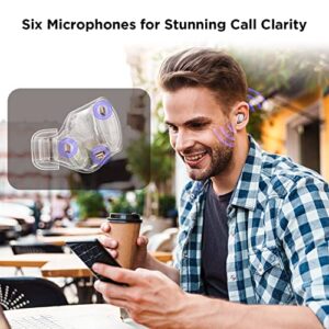 1MORE EVO Noise Cancelling Earbuds, Audiophile Headphones with Dual Drivers, Adaptive ANC, Bluetooth Headphones, HiFi Sound, LDAC, Hi-Res Audio, 6 Mics, 28H Playtime, Wireless Charging, White