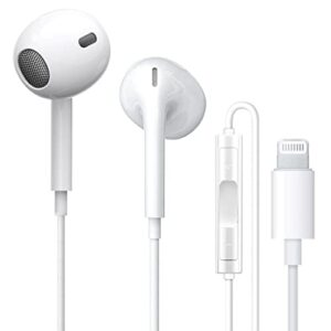 【apple mfi certified】 iphone lightning earbuds headphones earphone headset built-in microphone & volume control compatible with apple iphone 14/13/12/11 pro max xs/xr/x/7/8 plus ipad pro