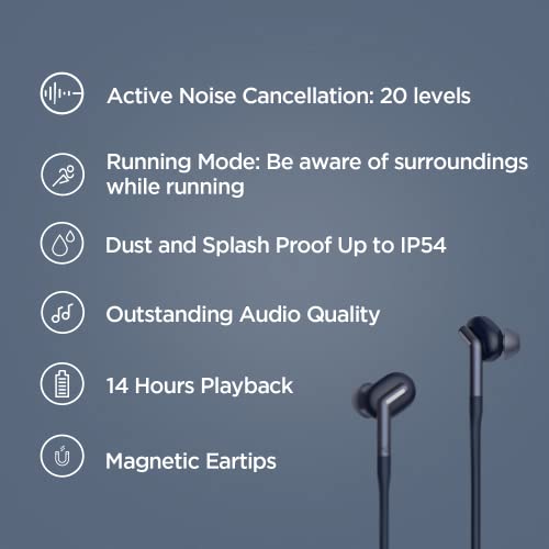 Libratone Track+ 2 (2nd Gen) Wireless Neckband, Sport Headphones with Active Noise Cancelling, Running Mode, Magnetic, Bluetooth 5.2, IP54 Sweat Resistant, Up to 14 Hours Playback for Workout Sports