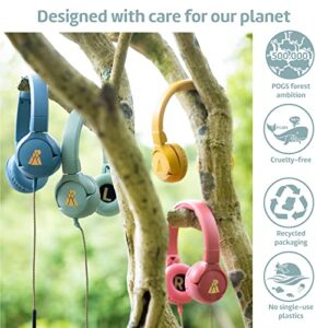 POGS Kids Bluetooth Wireless Headphones | The Gecko | Foldable and Durable Headphones for Kids 3+ with Volume Control, Microphone, Volume Limiter 85 dB | Music-Sharing Function