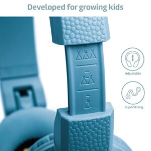 POGS Kids Bluetooth Wireless Headphones | The Gecko | Foldable and Durable Headphones for Kids 3+ with Volume Control, Microphone, Volume Limiter 85 dB | Music-Sharing Function