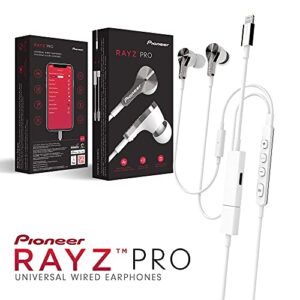 RAYZ Pioneer Pro Lightning & USB-C Earphones/Smart Wired, Active Noise Cancelling Earbuds Microphone Volume Control | for Apple iPhone Mac iPad, Android, Nintendo Switch, Google Pixel - Ice