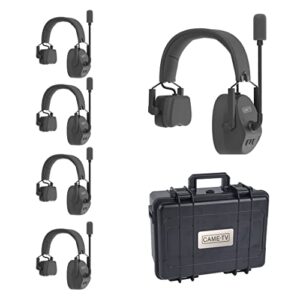 came-tv kuminik8 wireless intercom headset full duplex distance up to 1500ft (450 meters) with hardcase single ear (5-pack)