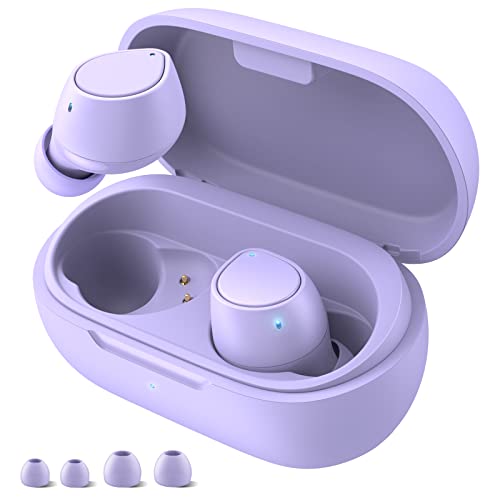 5.2 Bluetooth Headphones for Samsung S22 S23 Ultra iPhone 14 Pro Max, True Wireless Earbuds Stereo Sound Touch Control in-Ear Noise Canceling Earphones Sport Headset for Google Pixel 7 Pro 6 6A Purple