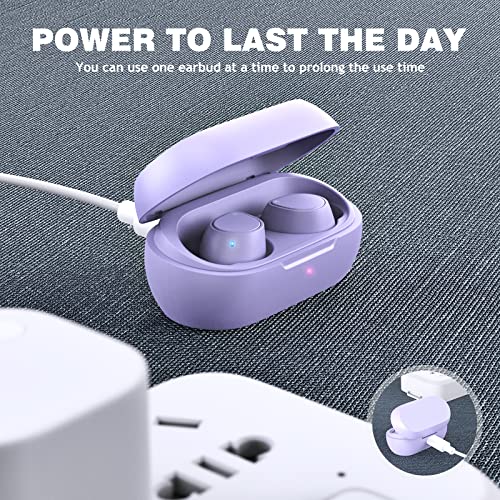 5.2 Bluetooth Headphones for Samsung S22 S23 Ultra iPhone 14 Pro Max, True Wireless Earbuds Stereo Sound Touch Control in-Ear Noise Canceling Earphones Sport Headset for Google Pixel 7 Pro 6 6A Purple