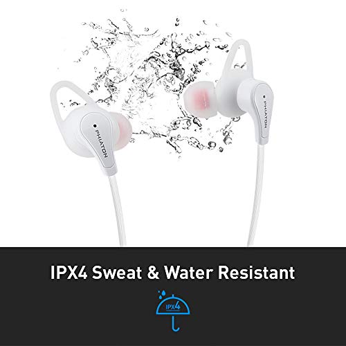 Phiaton BT 120 NC Qualcomm Bluetooth Wireless Active Noise Cancelling Earbuds – Neckband Headphones with Inline Control and Microphones, BT Earphones with Noise Cancellation and IPX4 Water Resistant