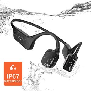 MAIRDI Bone Conduction Headphone Bluetooth with Mic, Open-Ear Wireless Headphone Titanium, with USB Bluetooth Adapter for PC, Sweat Resistant Sport Earphone for Running Workout Driving Bicycling