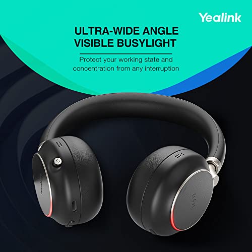 Yealink BH76 Lite Bluetooth Headphones Wireless Upgraded, MS Teams UC Compitable, Hi-Fi, ANC, Bluetooth Headset with Microphone (5-mics) Retractable Arm Noise-Cancellation, 35h Talking