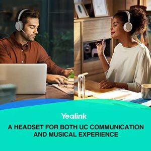 Yealink BH76 Lite Bluetooth Headphones Wireless Upgraded, MS Teams UC Compitable, Hi-Fi, ANC, Bluetooth Headset with Microphone (5-mics) Retractable Arm Noise-Cancellation, 35h Talking