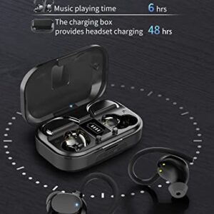 GUANGPONE Bluetooth Earbuds 5.3 in Ear Waterproof Sport Headphones 48 Playtimes Noise Cancelling Wireless Earbuds with Microphone Earphones for Gym Running Workout