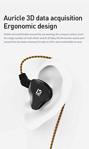 Kbear KS2 in Ear Monitor Wired Earbuds IEM Stereo Bass Earphone, HiFi Headphones Noise Cancelling 1BA 1DD High Resolution Headsets with Detachable Cable for Running Walking Stage (Without Mic, Green)