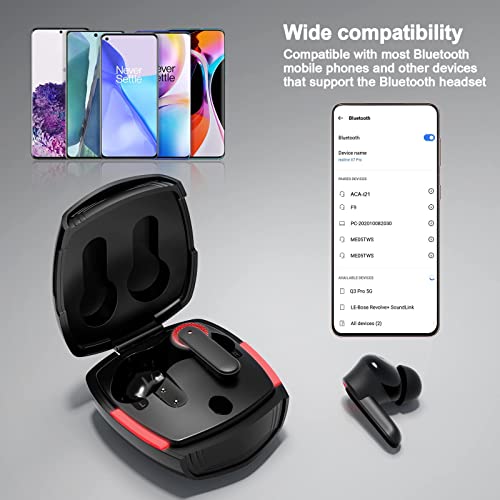 ACAGET True Wireless Earbuds Bluetooth Headphones for Samsung Galaxy A71 Case Heavy Duty Protective Armor Shockproof Non-Slip Bumper Case Noise Cancelling Earphones Stereo Bass with Mic Headphone