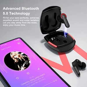 ACAGET True Wireless Earbuds Bluetooth Headphones for Samsung Galaxy A71 Case Heavy Duty Protective Armor Shockproof Non-Slip Bumper Case Noise Cancelling Earphones Stereo Bass with Mic Headphone