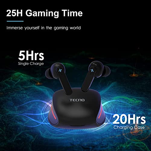 Tecno BDE01 True Wireless Bluetooth Earbuds with Microphone & G01 Wireless Gaming Earbuds with Microphone Noise Cancelling with Mic