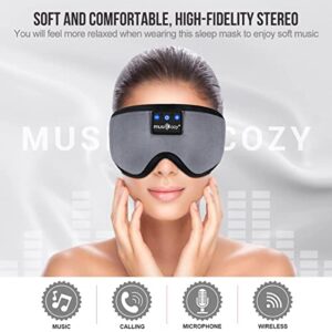 MUSICOZY Sleep Headphones Bluetooth 5.2 Headband Wireless Sleeping Eye Mask Sleep Earbuds Office Travel Gifts for Men Women Cool Tech Gadgets Unique Boys Girls, Pack of 2