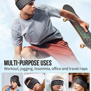 MUSICOZY Sleep Headphones Bluetooth Wireless Sports Headband, Sleeping Eye Mask Earbud for Side Sleepers Air Travel Cool Tech Unique Holiday Christmas Gifts, Pack of 2