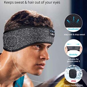 MUSICOZY Sleep Headphones Bluetooth Wireless Sports Headband, Sleeping Eye Mask Earbud for Side Sleepers Air Travel Cool Tech Unique Holiday Christmas Gifts, Pack of 2