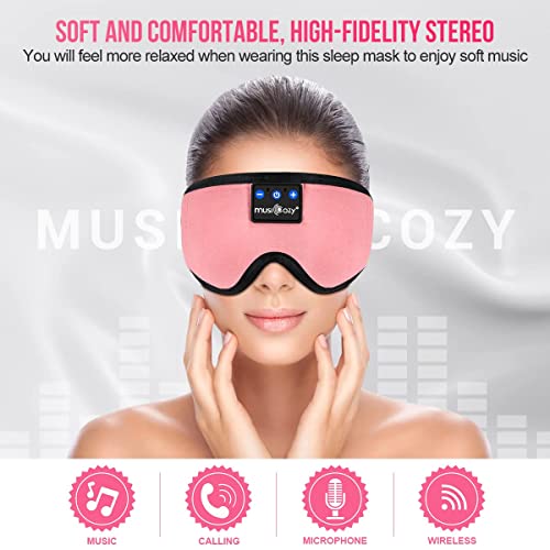 MUSICOZY Sleep Headphones Bluetooth Wireless Sports Headband, Sleeping Eye Mask Earbud for Side Sleepers Cool Tech Unique Holiday Christmas Gifts, Pack of 2