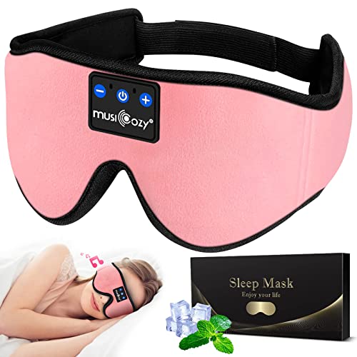 MUSICOZY Sleep Headphones Bluetooth Wireless Sports Headband, Sleeping Eye Mask Earbud for Side Sleepers Cool Tech Unique Holiday Christmas Gifts, Pack of 2