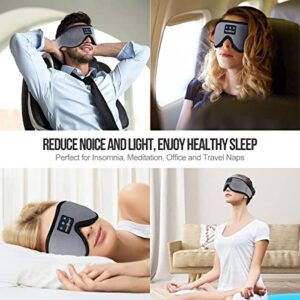 MUSICOZY Sleep Headphones Bluetooth Wireless Headband Sleep Mask, Sleeping Headphones Music Eye Mask Earbuds for Side Sleepers Air Travel Office Nap Unique Holiday Christmas Gifts, Pack of 2
