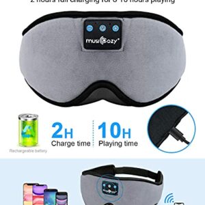 LC-dolida Sleep Headphones Bluetooth Sleep Mask, Sleeping Headphones 3D Eye Mask Wireless Music Sleeping Headphones for Side Sleepers Noise Cancelling Headphones for Men Women （Blue+Grey）