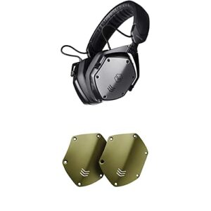 v-moda m-200 anc noise cancelling wireless bluetooth over-ear headphones with mic (m-200bta-bk) with m-200 headphones shield kit – moss green (ov2-msgreen)